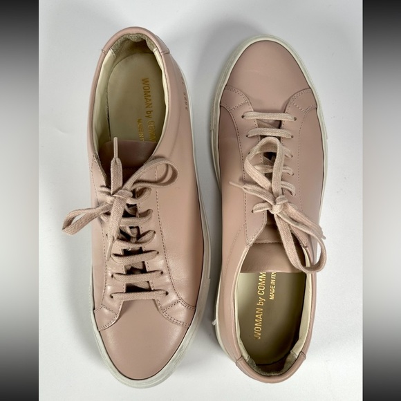 Woman By Common Projects Leather Sneakers in Blush Pink Made in Italy EU 39/US 9 - Picture 11 of 16